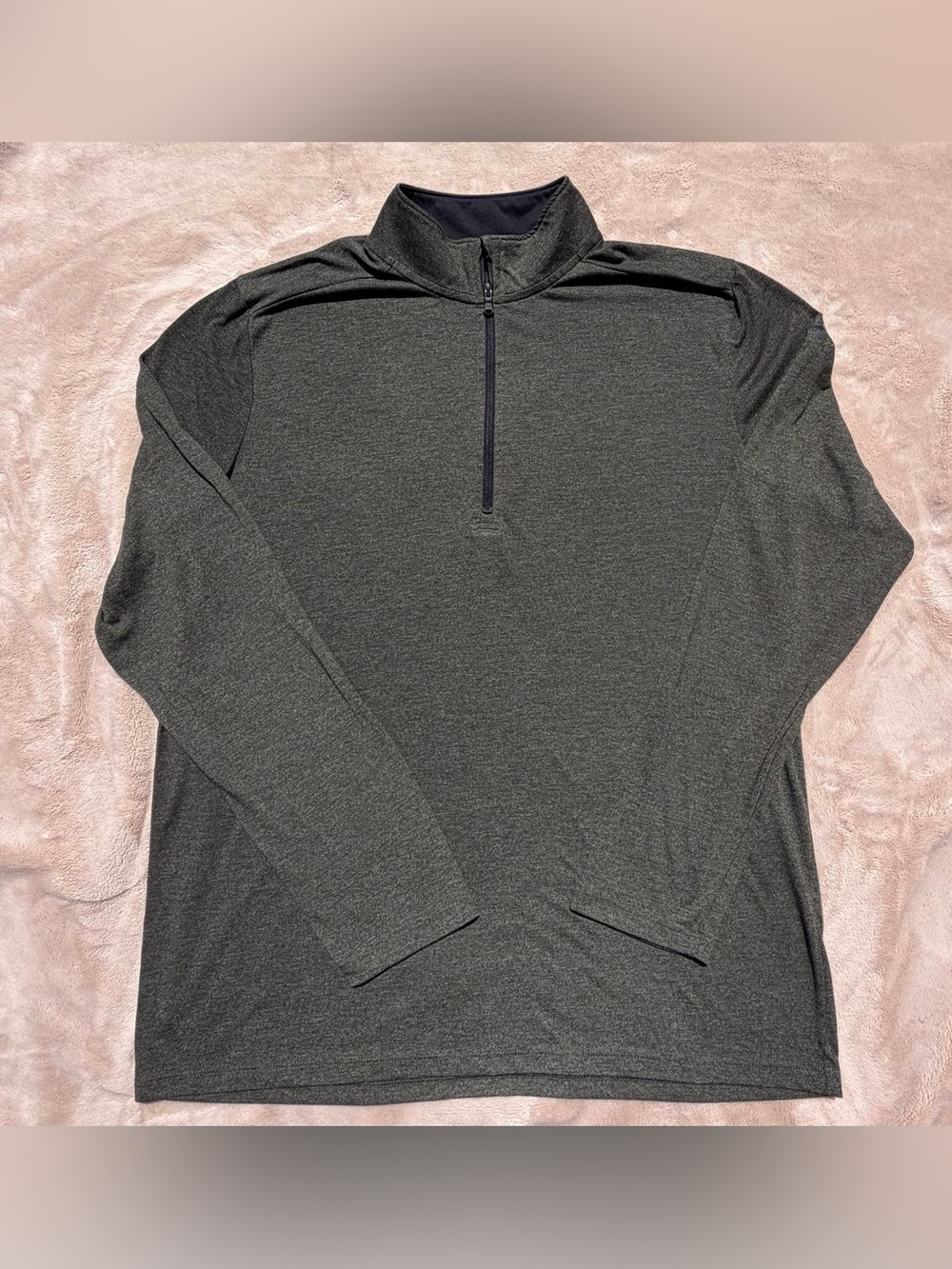 Under Armour Men's Dark Heathered Green 1/4 Zip Pullover - Size Large